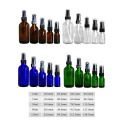 Hot sale empty 50ml amber refillable round glass spray bottle with mist fine sprayer